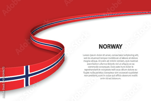 Wave flag of Norway with copyspace background