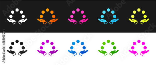Set Juggling ball icon isolated on black and white background. Vector