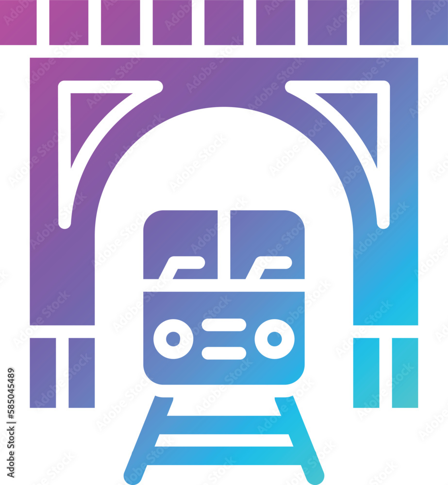 Train tunnel Vector Icon Design Illustration