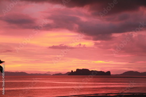 sunset on the beach