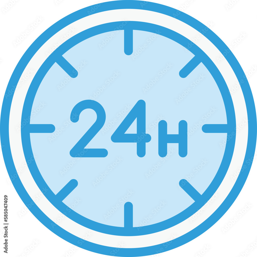 24 hours Vector Icon Design Illustration 24 hours Vector Icon Design Illustration