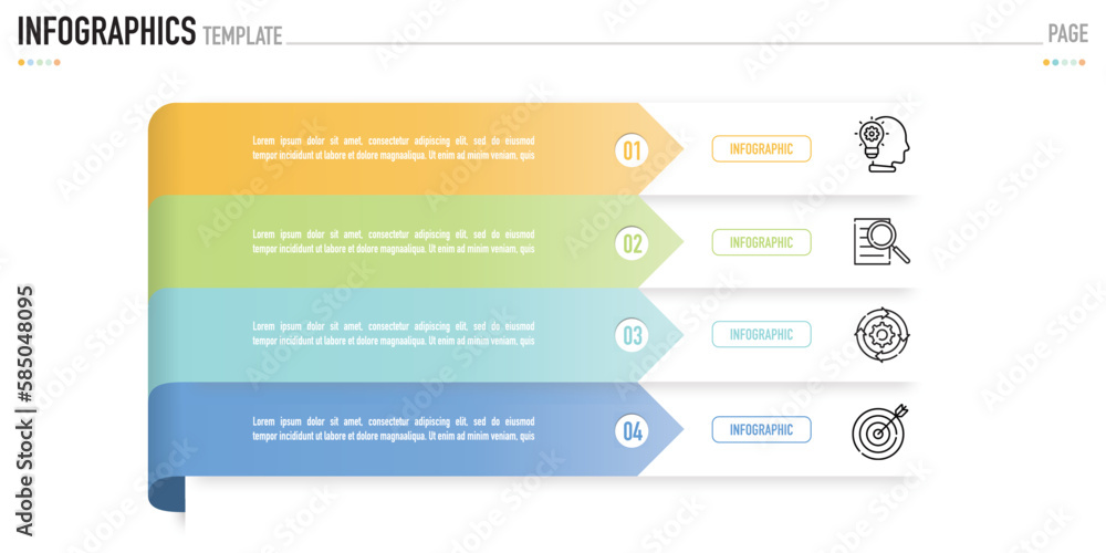 Origami ribbons infographic template or element as a vector with 4 step, process, 3D colorful bar, rectangle, funnel, folded paper, pencil, icons for sale slide, modern simple minimal style, target Origami ribbons infographic template or element as a vector with 4 step, process, 3D colorful bar, rectangle, funnel, folded paper, pencil, icons for sale slide, modern simple minimal style, target
