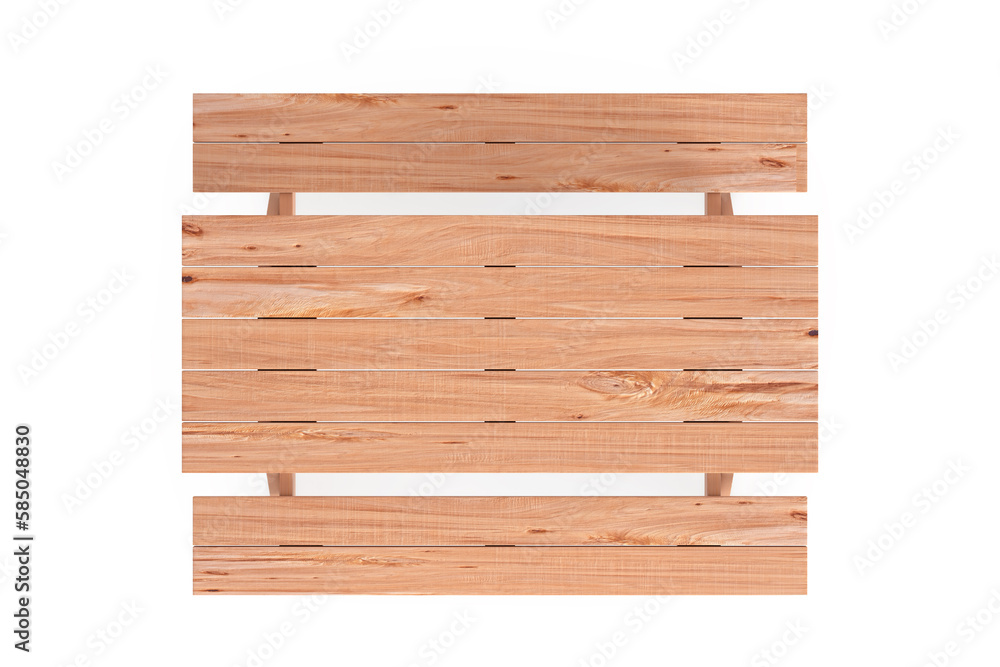 Wooden Picnic Table with Benches Top View. 3d Rendering