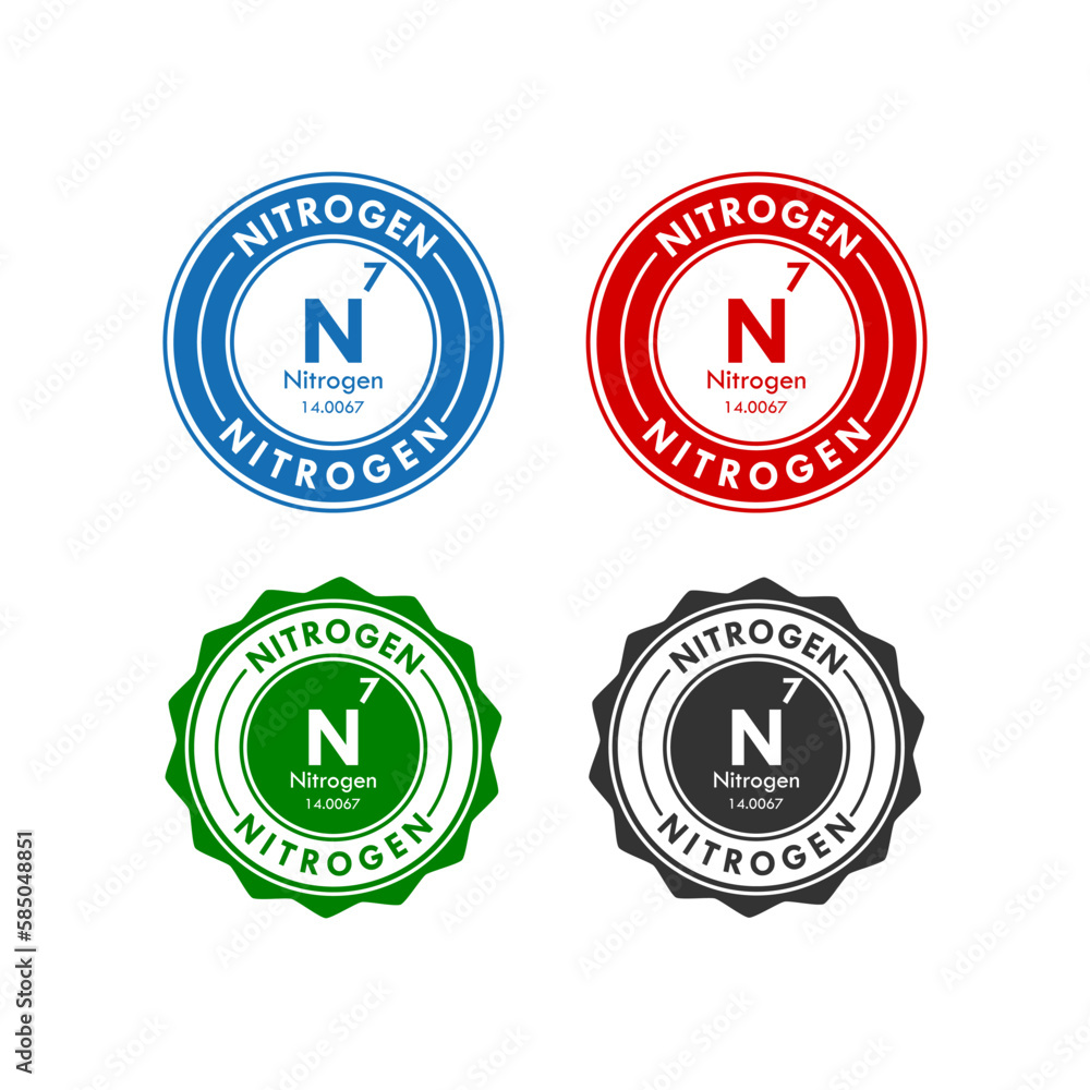 Obraz premium nitrogen icon set. vector illustration in 4 colors options for web design