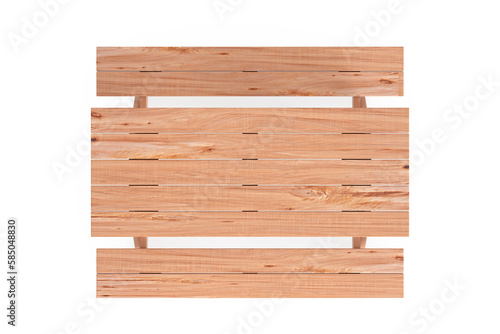 Wooden Picnic Table with Benches Top View. 3d Rendering