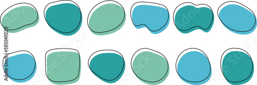 ゆるいフレームセット　抽象的　シェイプ