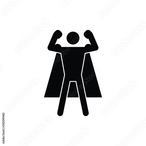 Strong superhero showing biceps. Leadership, self-confidence. Successful happy hero businessman. Concept of success, leadership and victory in business.