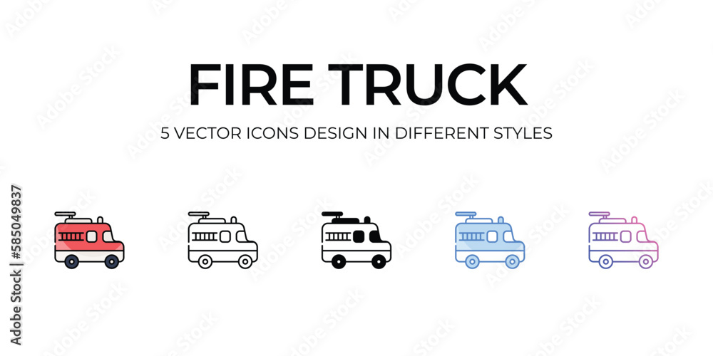 Fire Truck icon. Suitable for Web Page, Mobile App, UI, UX and GUI design. Fire Truck icon. Suitable for Web Page, Mobile App, UI, UX and GUI design.