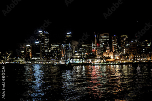 city skyline at night