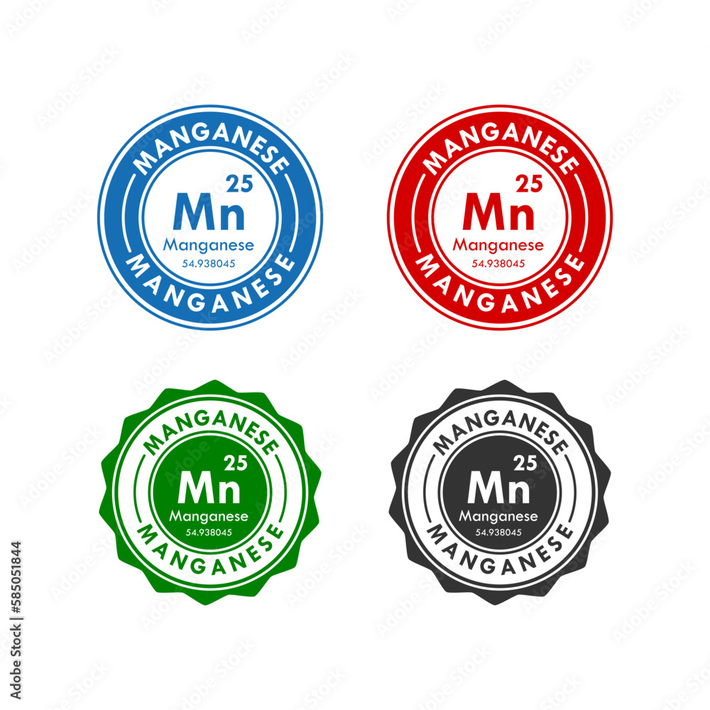 manganese icon set. vector illustration in 4 colors options for web design