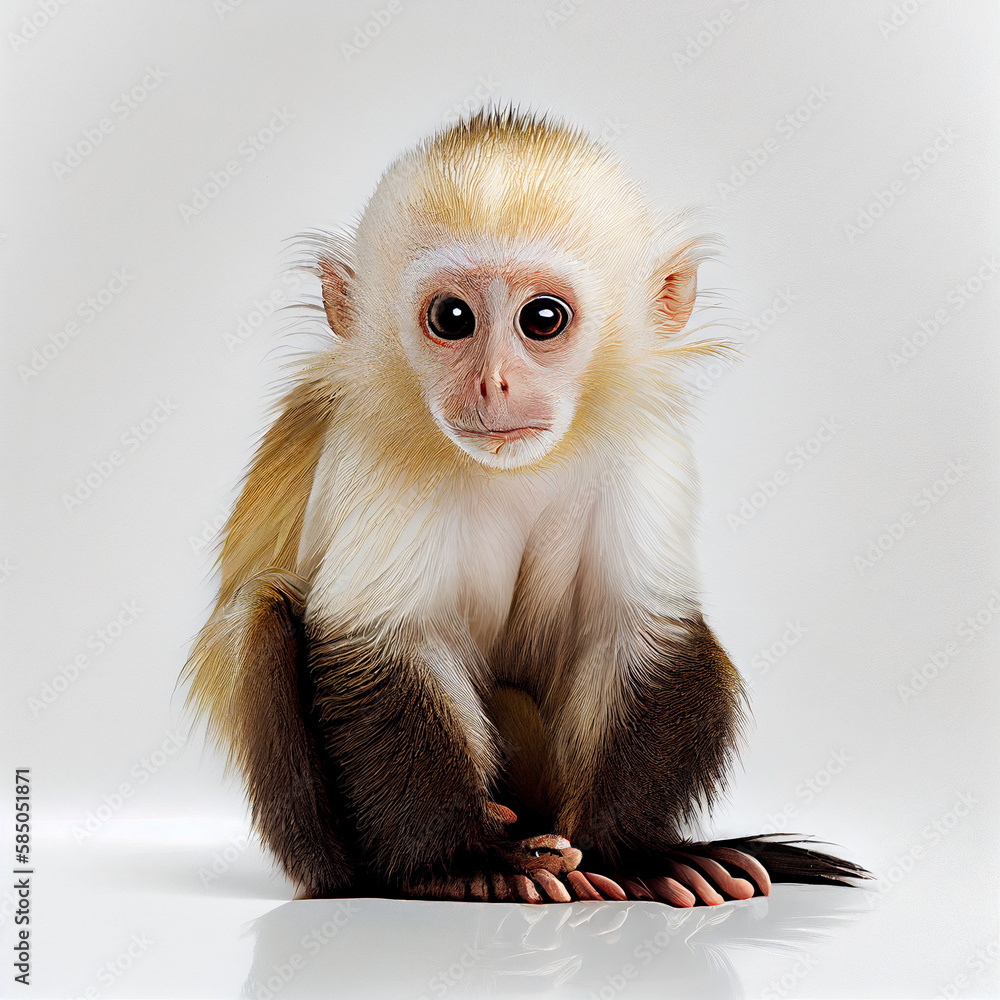 capuchin monkey, singe capucin,art, digital,Primate, Animal, Monkey