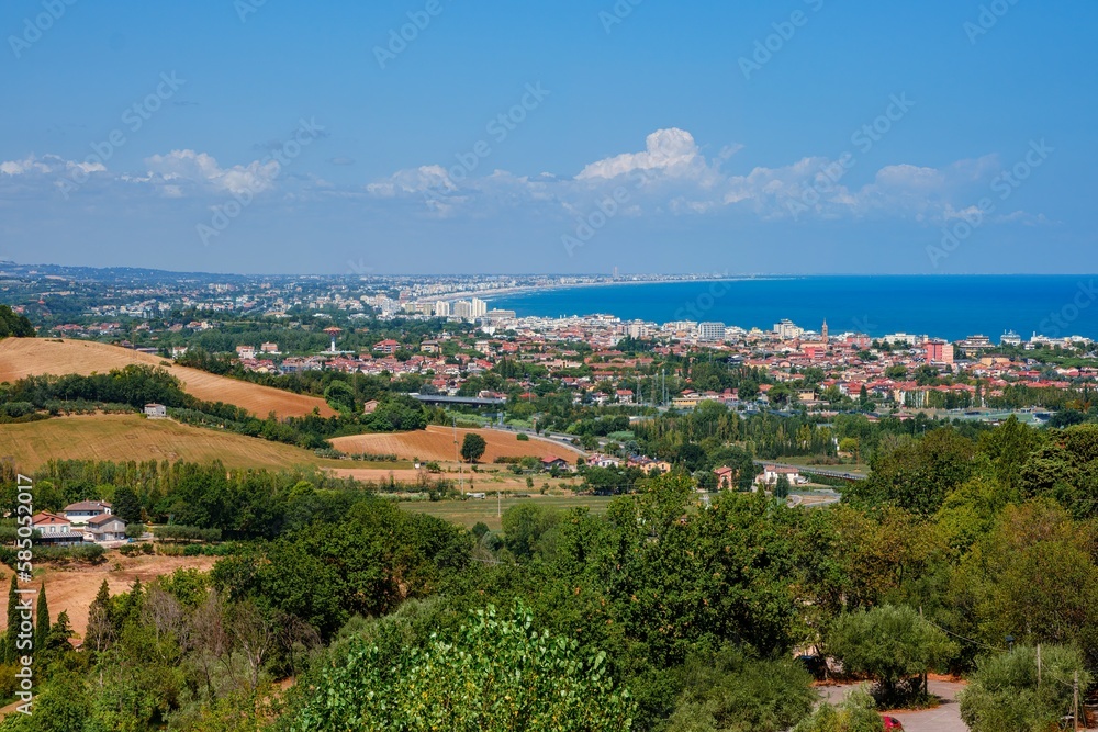View of countryside and Rimini city