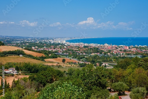 View of countryside and Rimini city