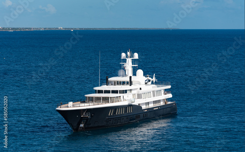 big yacht boat in the ocean. summer vacation on yacht boat. photo of yacht boat trip. yacht boat © be free