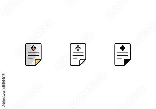 medical file icons set with 3 styles, vector stock illustration © Bizz