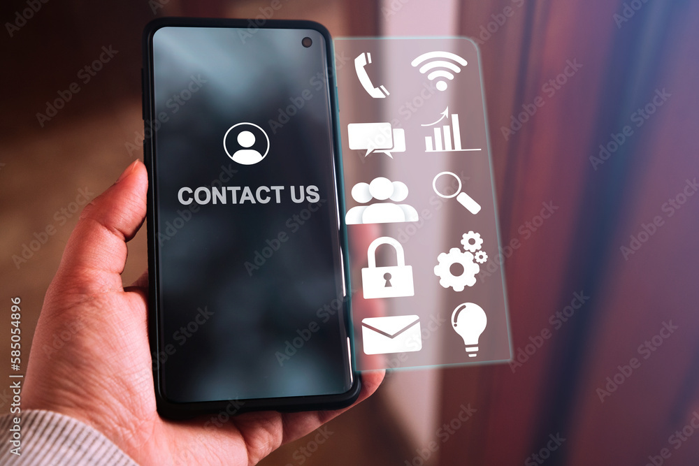 Fotografie Contact us or Customer Support hotline people connect