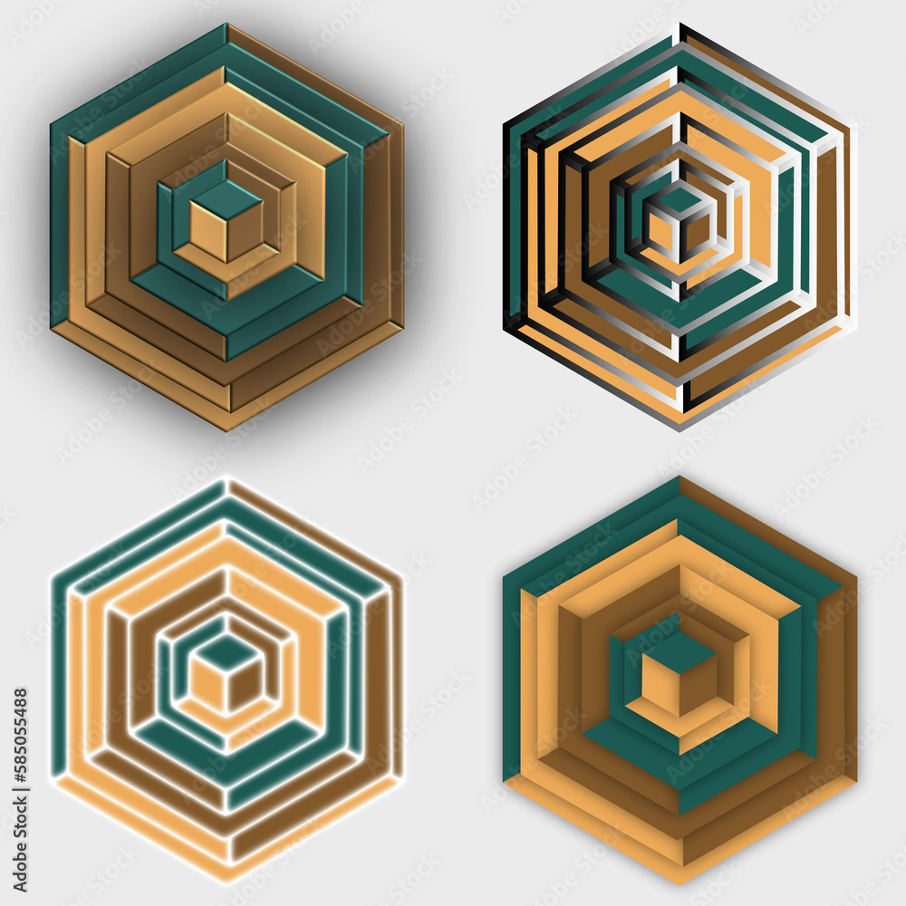set of shapes green color set of shapes green color
