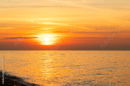 sunset on the sea  natural landscape  evening on the seashore