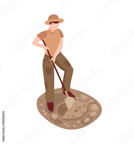 Archeologist Isometric Illustration