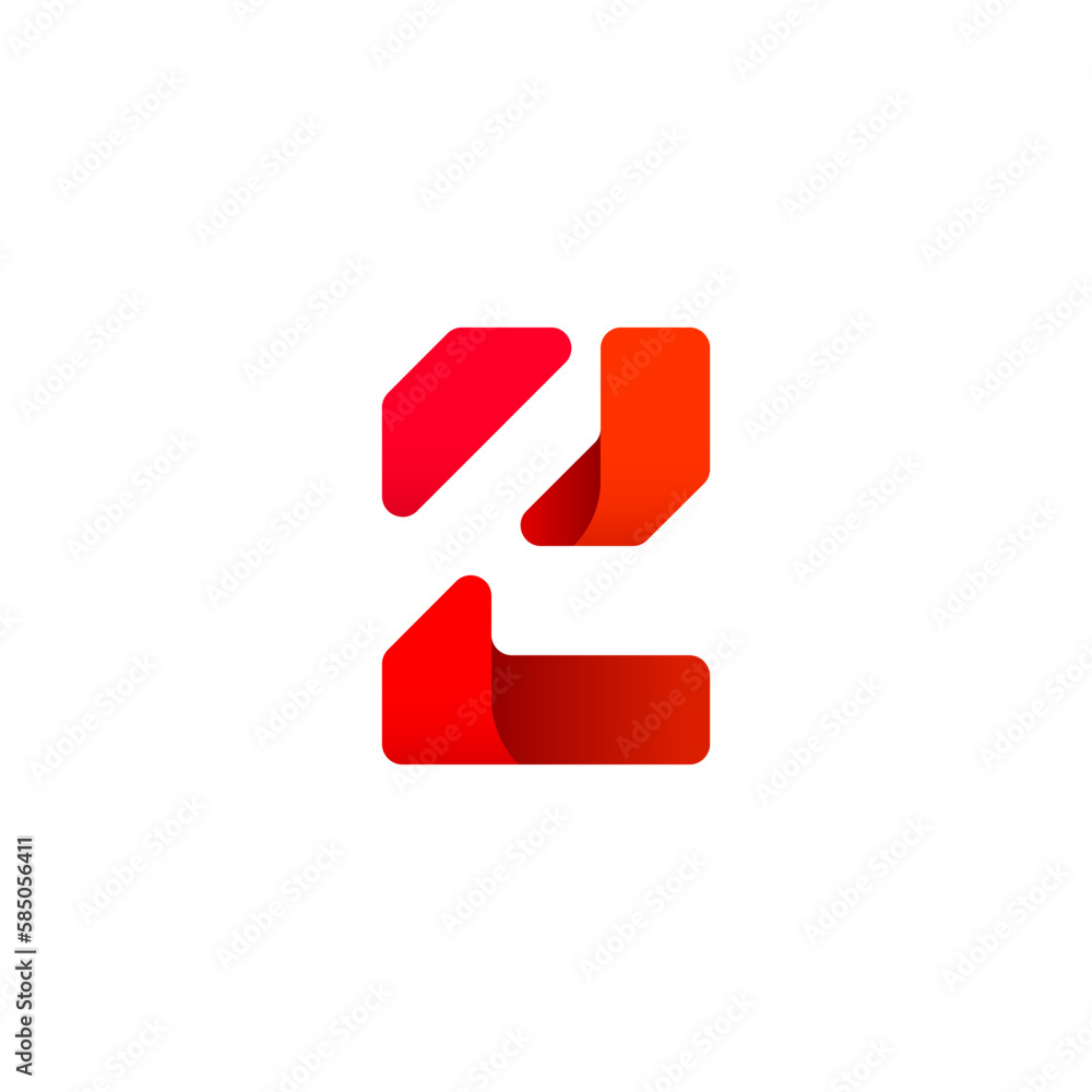 Paper alphabet origami font, for your logo design with shadow, multi-colored Arabic numeral 2, vector illustration 10EPS Paper alphabet origami font, for your logo design with shadow, multi-colored Arabic numeral 2, vector illustration 10EPS