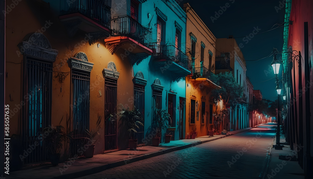 OLD MEXICO CAPITAL STREETS VERY COLORFUL AND AT NIGHT VERY REAL 4K IMAGE