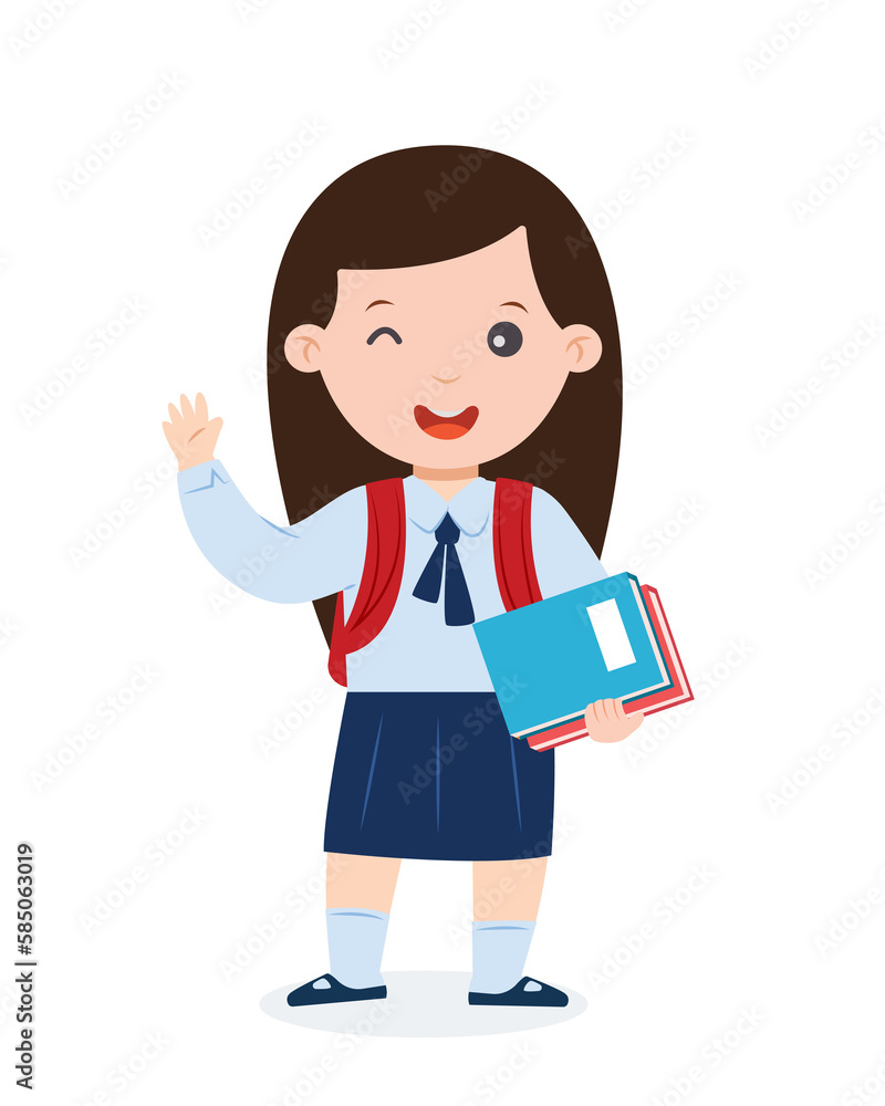 character student in school uniform character student in school uniform