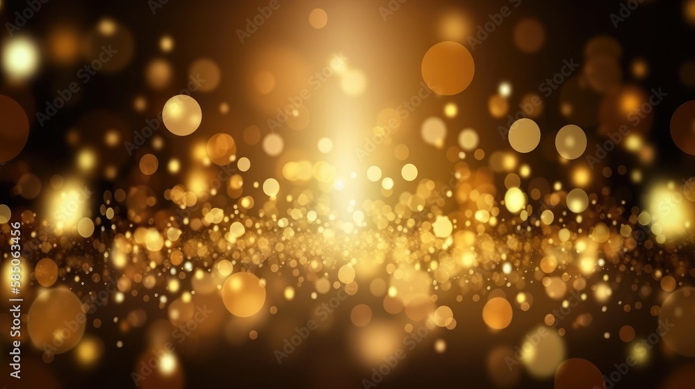 Luxurious gold bokeh background for awards and glamour events. Generative AI