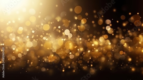 Luxurious gold bokeh background for awards and glamour events. Generative AI © Gelpi