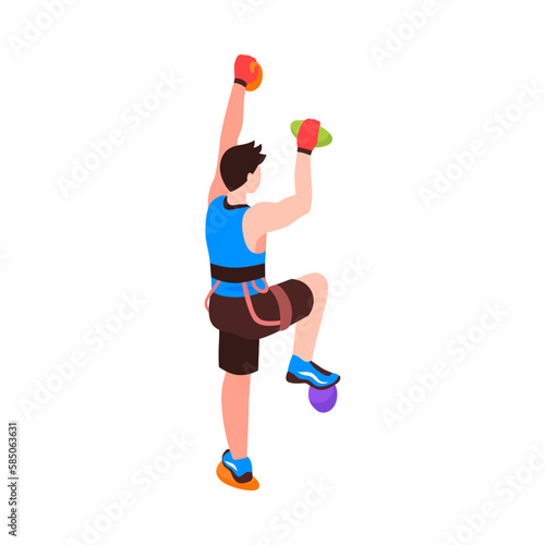 Isometric Climber Illustration