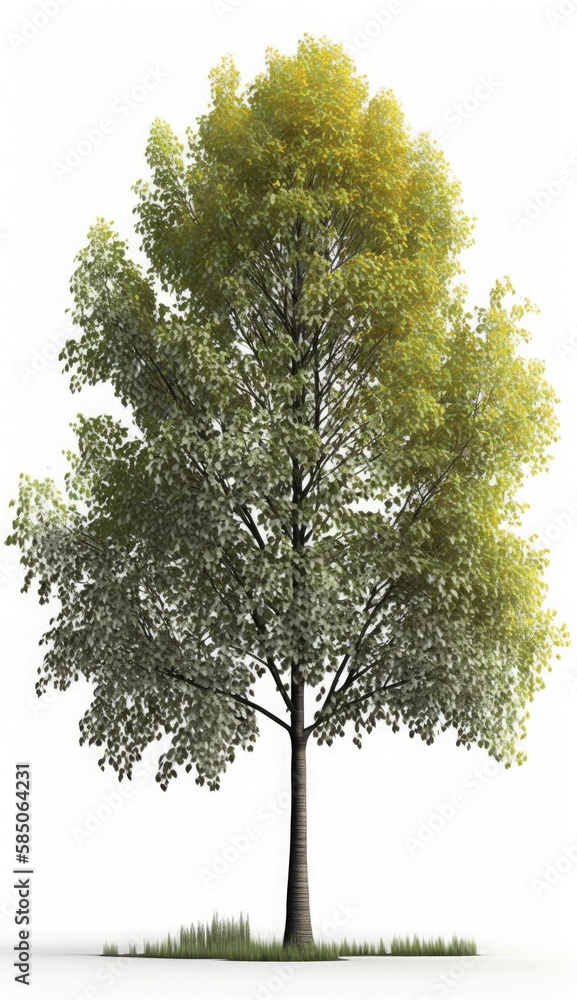 Obraz premium American beech trees, 3d rendering, for illustration, digital composition, architecture visualization, Generate Ai