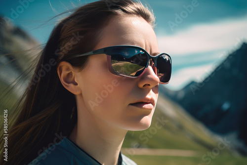 Portrait of sportswoman in sunglasses