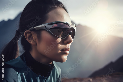 Portrait of sportswoman in sunglasses