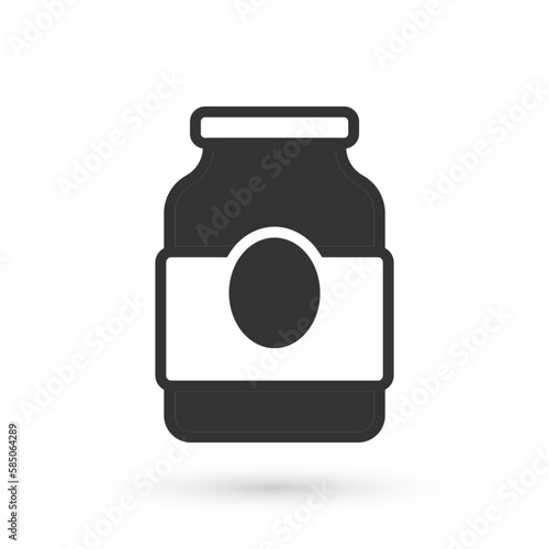 Grey Jam jar icon isolated on white background. Vector