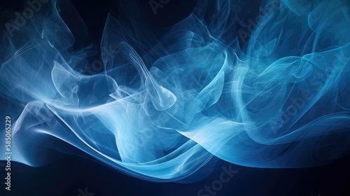 abstract blue smoke background, generative AI