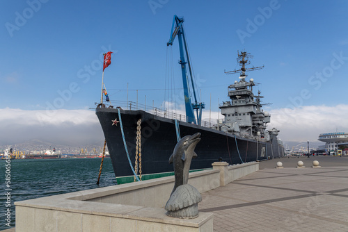 Repair work on the cruiser Mikhail Kutuzov. Novorossiysk. Russia. 19.03.2023
 photo