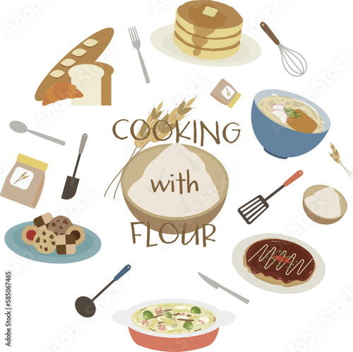 小麦粉イラストセット