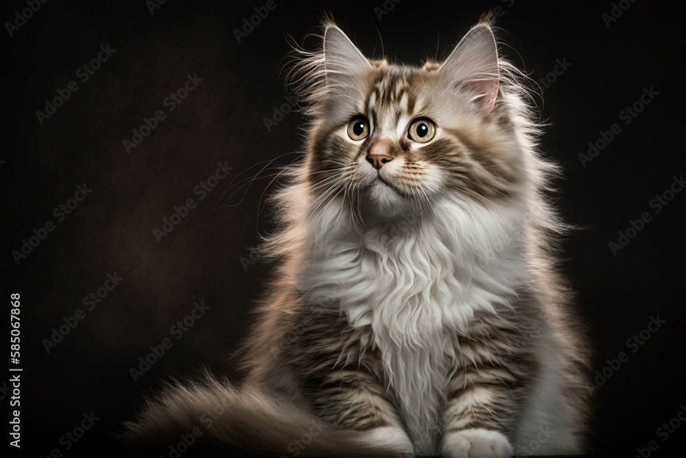 Discover the Unique Personality of the American Curl Breed Cat on a Stunning Dark Background Discover the Unique Personality of the American Curl Breed Cat on a Stunning Dark Background