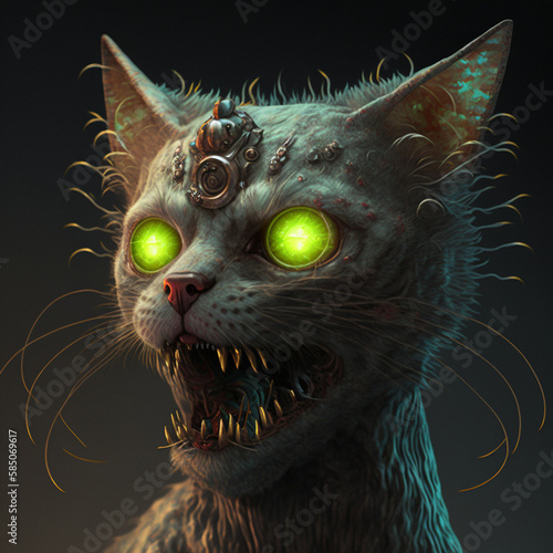 Cat monster, intricate details,4D shadowing © Nguyen