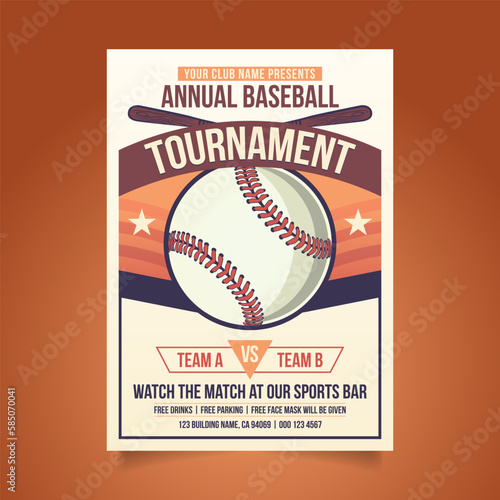 Baseball Flyer and Posters for Tournament or Championship, Sport Event Announcement Banner Design