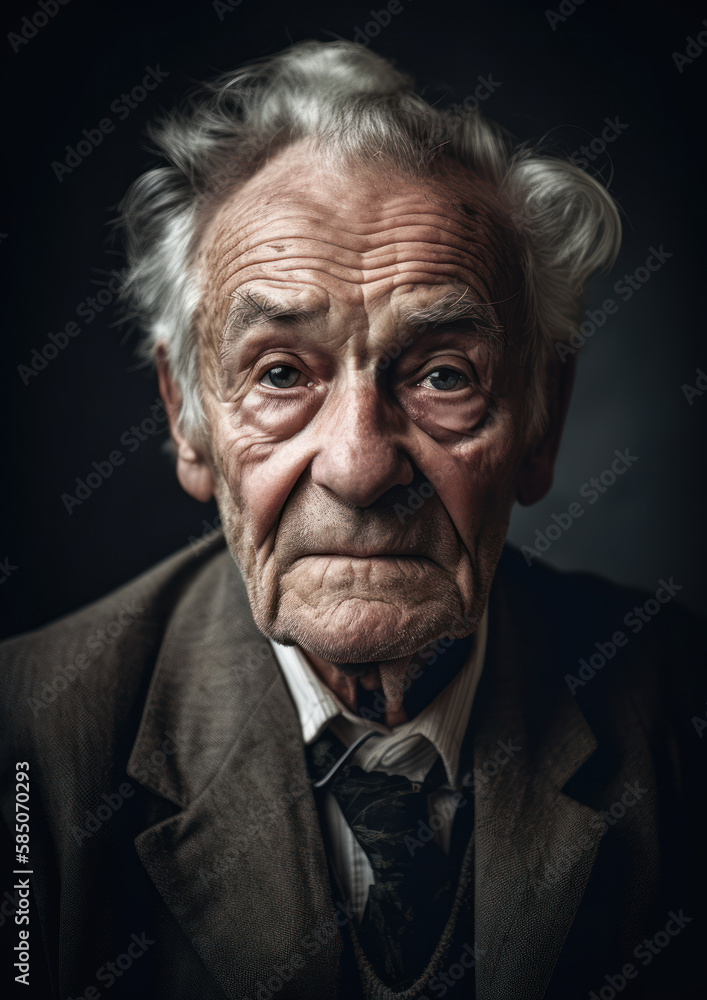 Elderly Male-Pensioner-Old Man Portrait-Generative AI Elderly Male-Pensioner-Old Man Portrait-Generative AI