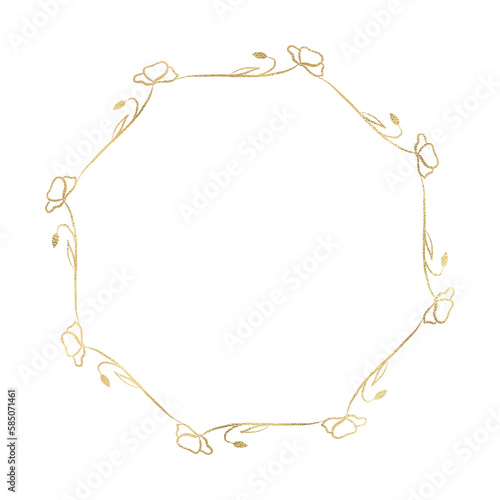 Wallpaper Mural Floral gold wreath illustration Torontodigital.ca