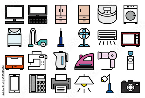 電化製品イラストアイコンセット