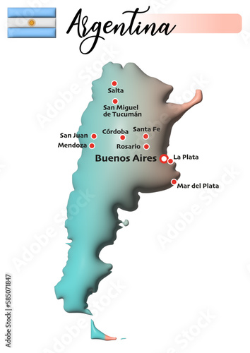 Argentinien, Fläche und Flagge