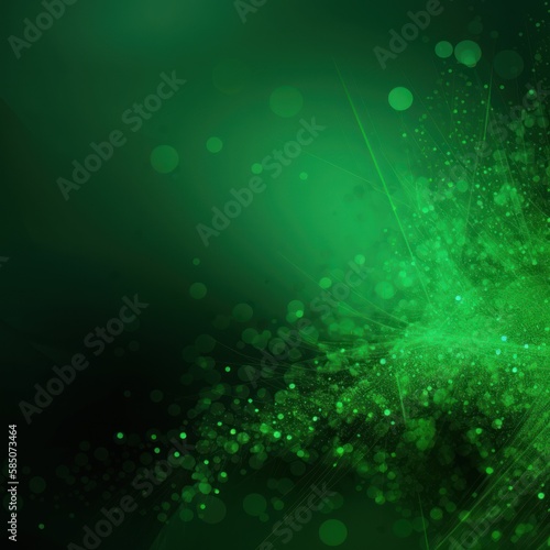 Green particle abstract background