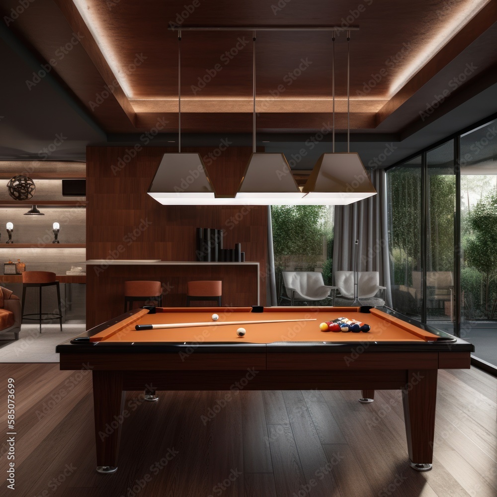 Billiard Room Design Ideas Stock Illustration | Adobe Stock