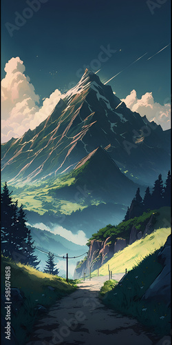 sunset in the mountains