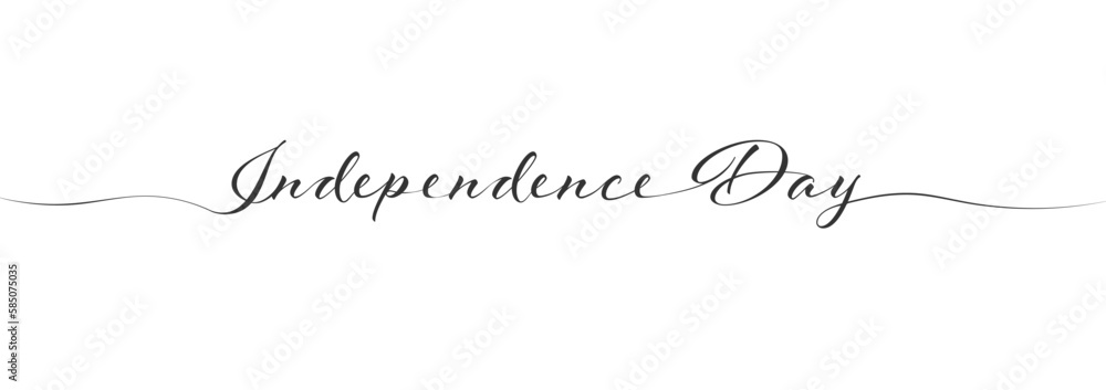 Stylized calligraphy inscription Independence Day in one line