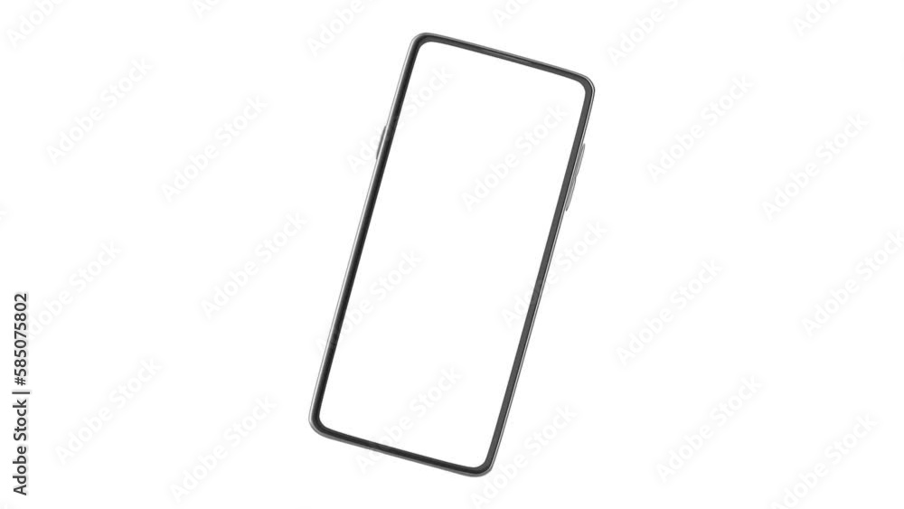 Modern smartphone with empty white screen on white background Modern smartphone with empty white screen on white background