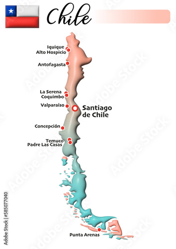 Chile, Fläche und Flagge