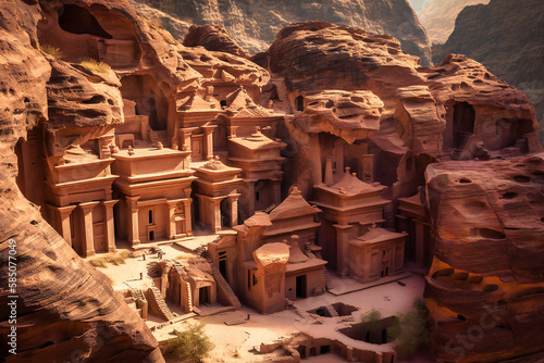 The towering sandstone formations of Petra in Jordan provide a historic and awe-inspiring summer travel background, with intricate rock-carved architecture dating back thousands of years